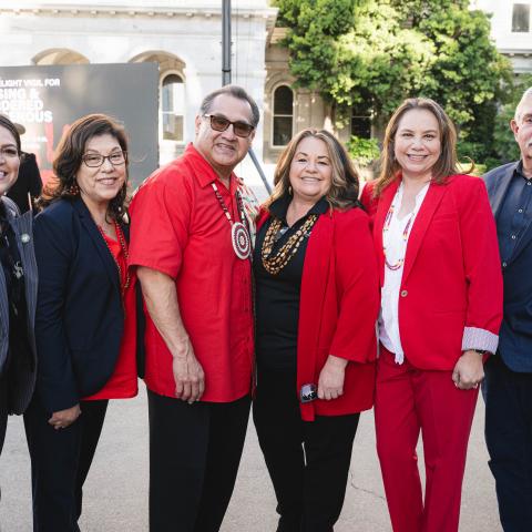 Assemblymember Esmeralda Soria and tribal council from the Picayune Rancheria of the Chukchansi Indians 