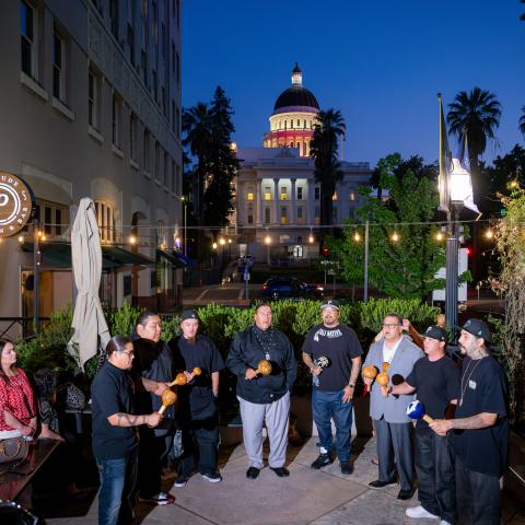 ASM. Ramos performs with the Intertribal Bird singers at the end of the evening.