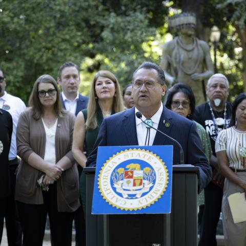 ramos speaking at podium