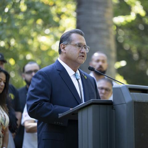 ramos speaking at podium