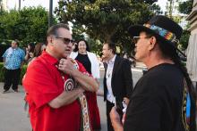 Assemblymember James C. Ramos speaks with tribal citizen about MMIP 
