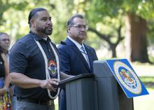 speaking at press conference 
